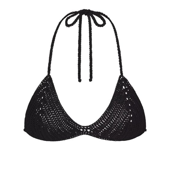 SKIMS Other - Skims Crochet Swim Triangle Bikini Top - Onyx